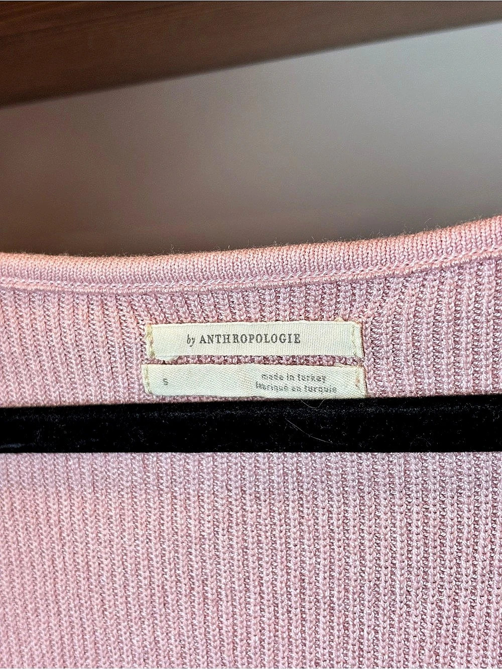 Anthropologie Pink Lace Sleeve Sweater Size S/M - Picture 5 of 8